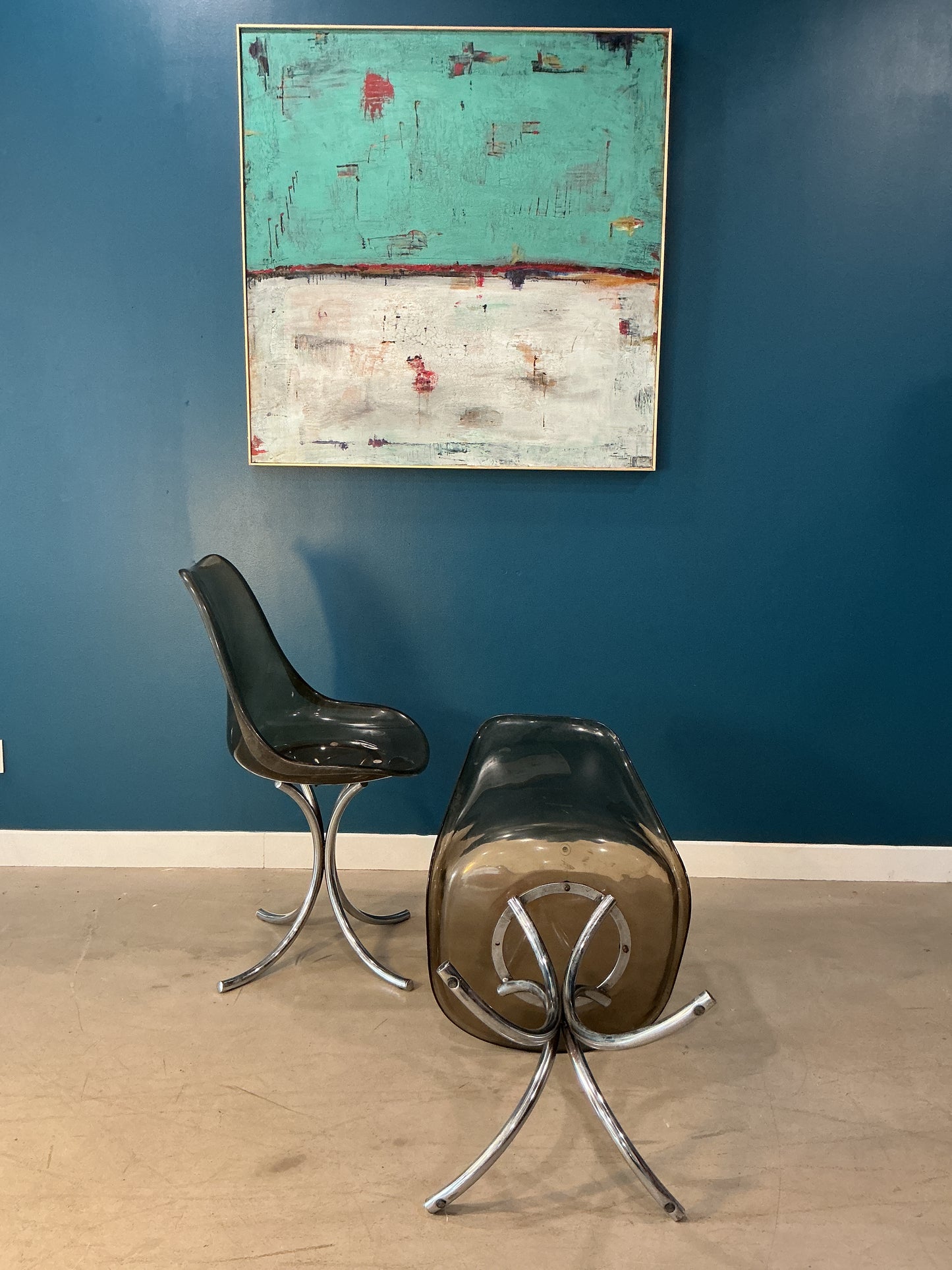 2 chaises vintage plexi