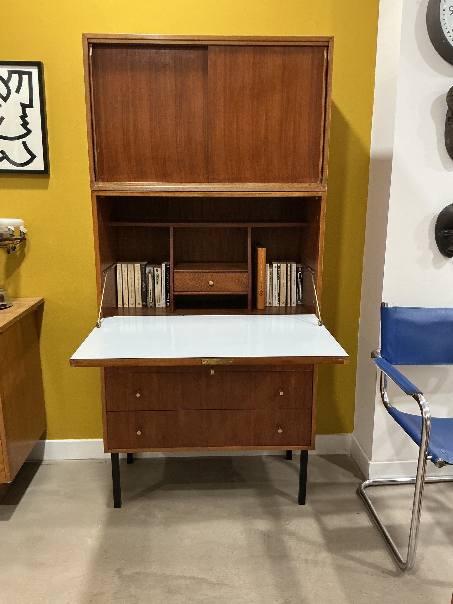 secretaire bibliotheque vintage