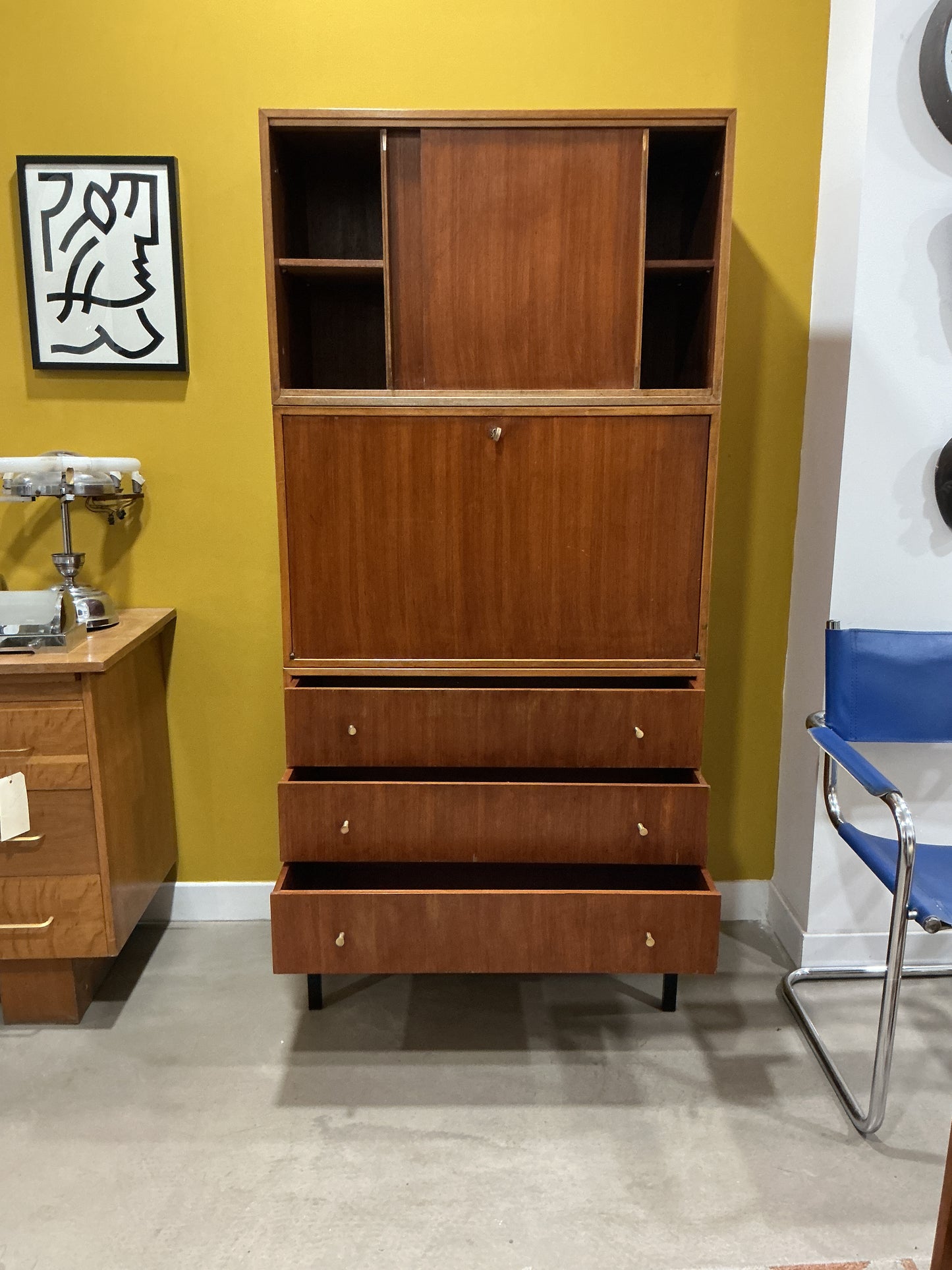 secretaire bibliotheque vintage